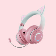 Load image into Gallery viewer, Fingertime Bluetooth Wireless Headphones with Microphone Cat Ear Headphones for Girls
