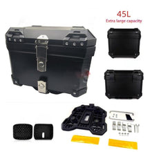 Load image into Gallery viewer, 45L Motorcycle Tour Tail Box Trunk Luggage Top Lock Storage Carrier Case Black
