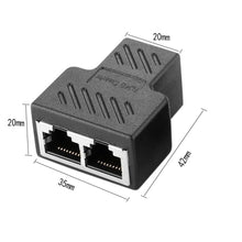 Load image into Gallery viewer, 2 x RJ45 Ethernet LAN Network Y Splitter Double Adapter Cable Connector CAT5/6/7
