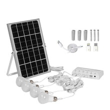 Load image into Gallery viewer, YH1006 12W Solar panel 4 LED bulbs Portable Solar Power Lighting Kit
