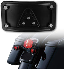 Load image into Gallery viewer, Black Curved Laydown License Plate Mount Bracket For Harley Dyna FXD Sportster
