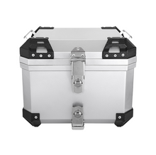 Load image into Gallery viewer, Silver Motorcycle Rear Top Box Luggage 45L Tail Carrier Tool Case+Mounting Plate
