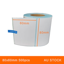 Load image into Gallery viewer, 10 Rolls 80x60mm 500pcs High Quality Direct Thermal Labels
