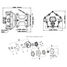 Load image into Gallery viewer, DC 12V 20LPM 70PSI deck wash mini bike car wash water pump kit
