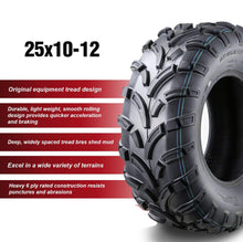 Load image into Gallery viewer, WANDA Rear 25x10-12 Tyre Tire ATV 6 PR 25&quot; 25x10x12 Mower Buggy Go kart ATV
