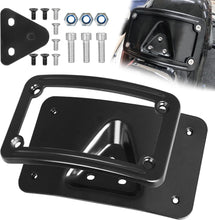 Load image into Gallery viewer, Black Curved Laydown License Plate Mount Bracket For Harley Dyna FXD Sportster
