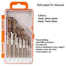 Load image into Gallery viewer, 6pcs BOX 3~8mmTwist Drill Bit HSS Auger Drill Bit
