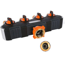 Load image into Gallery viewer, 1/2&quot; 3/4&quot; 4 Way Garden Tap Connectors Garden Hose Pipe Splitter
