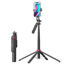 Load image into Gallery viewer, 1.8m Aluminum Alloy Quadripod Shelf Bluetooth Selfie Stick Stand Stabilizer
