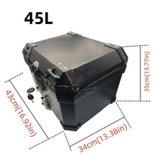 Load image into Gallery viewer, 45L Motorcycle Tour Tail Box Trunk Luggage Top Lock Storage Carrier Case Black
