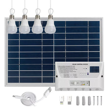 Load image into Gallery viewer, YH1006 12W Solar panel 4 LED bulbs Portable Solar Power Lighting Kit
