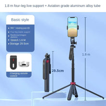 Load image into Gallery viewer, 1.8m Aluminum Alloy Quadripod Shelf Bluetooth Selfie Stick Stand Stabilizer
