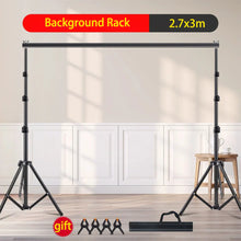 Load image into Gallery viewer, 2.7x3m Photo Backdrop Stand Kit Telescopic Rod Bracket