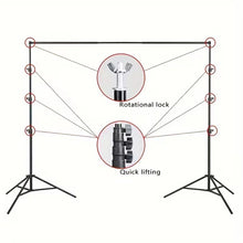 Load image into Gallery viewer, 2.7x3m Photo Backdrop Stand Kit Telescopic Rod Bracket