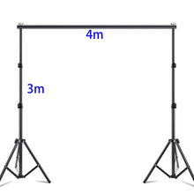 Load image into Gallery viewer, 3 x4m Extra rough Photo Backdrop Stand Kit Telescopic Rod Bracket