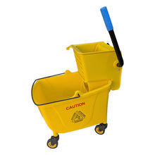 Load image into Gallery viewer, 32L Commercial Mop Bucket Floor Cleaning Trolley Rolling Janitorial Mop Bucket