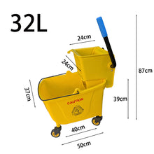 Load image into Gallery viewer, 32L Commercial Mop Bucket Floor Cleaning Trolley Rolling Janitorial Mop Bucket