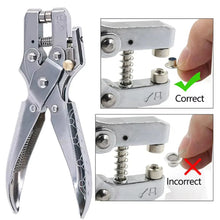 Load image into Gallery viewer, 5mm Eyelet Installation Tool Lever Pliers Metal Hole Rivet Button 100 Eyelet
