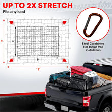Load image into Gallery viewer, Heavy Duty Cargo Net UTE Trailer Car Net Nylon Bungee Cord 12 D-Clips