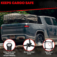 Load image into Gallery viewer, Heavy Duty Cargo Net UTE Trailer Car Net Nylon Bungee Cord 12 D-Clips