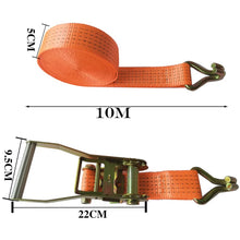 Load image into Gallery viewer, heavy duty ratchet tie down strap with double J hooks