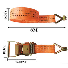 Load image into Gallery viewer, heavy duty ratchet tie down strap with double J hooks