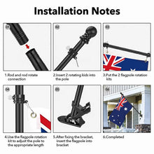 Load image into Gallery viewer, 1.9M Telescopic Flag Pole Kit – 5 Section with 2-Angle Mounting Bracket