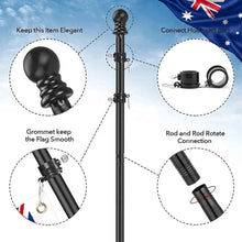 Load image into Gallery viewer, 1.9M Telescopic Flag Pole Kit – 5 Section with 2-Angle Mounting Bracket