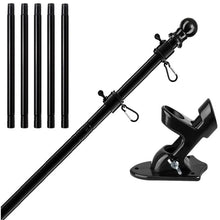 Load image into Gallery viewer, 1.9M Telescopic Flag Pole Kit – 5 Section with 2-Angle Mounting Bracket