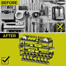 Load image into Gallery viewer, Power Tool Organizer Wall Mount High-capacity Storage 4 Layers 8 Drill Holder
