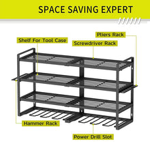 Load image into Gallery viewer, Power Tool Organizer Wall Mount High-capacity Storage 4 Layers 8 Drill Holder
