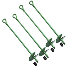 Load image into Gallery viewer, 4 Pcs 18&quot; Long Green Ground Anchor Heavy Duty Anchor Hook Solid Steel Shaft

