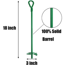 Load image into Gallery viewer, 4 Pcs 18&quot; Long Green Ground Anchor Heavy Duty Anchor Hook Solid Steel Shaft
