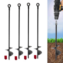 Load image into Gallery viewer, 4 Pcs 30&quot; Long Green Ground Anchor Heavy Duty Anchor Hook Solid Steel Shaft
