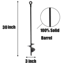 Load image into Gallery viewer, 4 Pcs 30&quot; Long Green Ground Anchor Heavy Duty Anchor Hook Solid Steel Shaft
