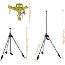 Load image into Gallery viewer, Tripod Sprinkler 360 Degree Rotating Heavy-Duty Zinc Alloy Lawn Sprinkler