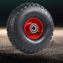 Load image into Gallery viewer, 2 x 10 inch pneumatic trolley wheels 4.10/3.50-4 heavy duty 20mm bore