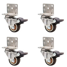 Load image into Gallery viewer, 4pcs 2 inch L-shape rubber caster wheels for furniture
