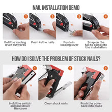 Load image into Gallery viewer, 3-in-1 Nailer Stapler Gun Set With 1200 Staples Manual DIY Nailer Tool Kit