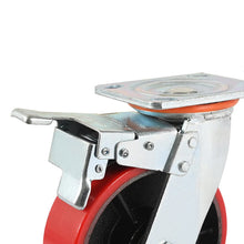 Load image into Gallery viewer, 4 pcs 8-inch 200mm Extra Heavy Duty Industrial Swivel Castors with PU Wheel