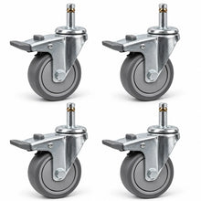 Load image into Gallery viewer, 3-Inch TPR Silent Swivel Stem Castor Wheels – 50kg Capacity