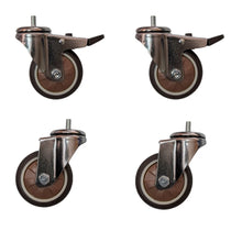 Load image into Gallery viewer, 4 pcs 3 in M8 15mm Threaded Stem Swivel Caster Wheels TPR Mute Furniture Caster