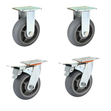 Load image into Gallery viewer, 4 pcs 5-inch 125mm Heavy Duty Industrial Castor Wheel TPR Mute Wheel