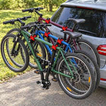 Load image into Gallery viewer, Foldable 3-bike tow ball carrier rack 45kg capacity for 50mm tow ball