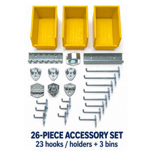 Load image into Gallery viewer, Blue Steel Pegboard 900 x 450mm – Panel or 26-Piece Hook &amp; Bin Set – detail 9
