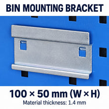 Load image into Gallery viewer, Blue Steel Pegboard 1500 x 500mm – Panel or 29-Piece Hook &amp; Bin Set – detail 7