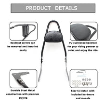 Load image into Gallery viewer, Black Sissy Bar Passenger Backrest Pad For Harley Softail Street Bob FXBB 2018+
