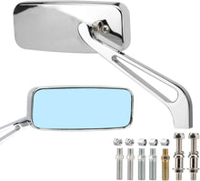 Load image into Gallery viewer, CHROME MOTORCYCLE RECTANGLE REARVIEW MIRRORS FOR HARLEY CRUISER CHOPPER BOBBER
