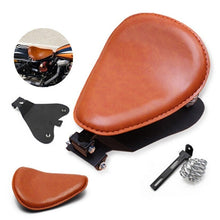 Load image into Gallery viewer, Motorcycle Solo Seat 3&quot;Spring Bracket Base Brown For Harley Chopper Bobber Honda
