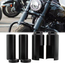 Load image into Gallery viewer, 6Pcs Fork Cover Cap Upper Lower Fork for Harley Street Bob FXBB 2018-2021 Black
